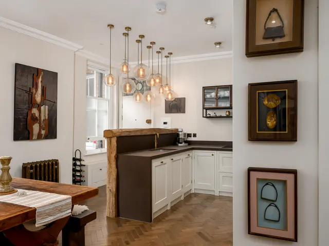 Refurbished kitchen and dining space in a Westminster mansion flat